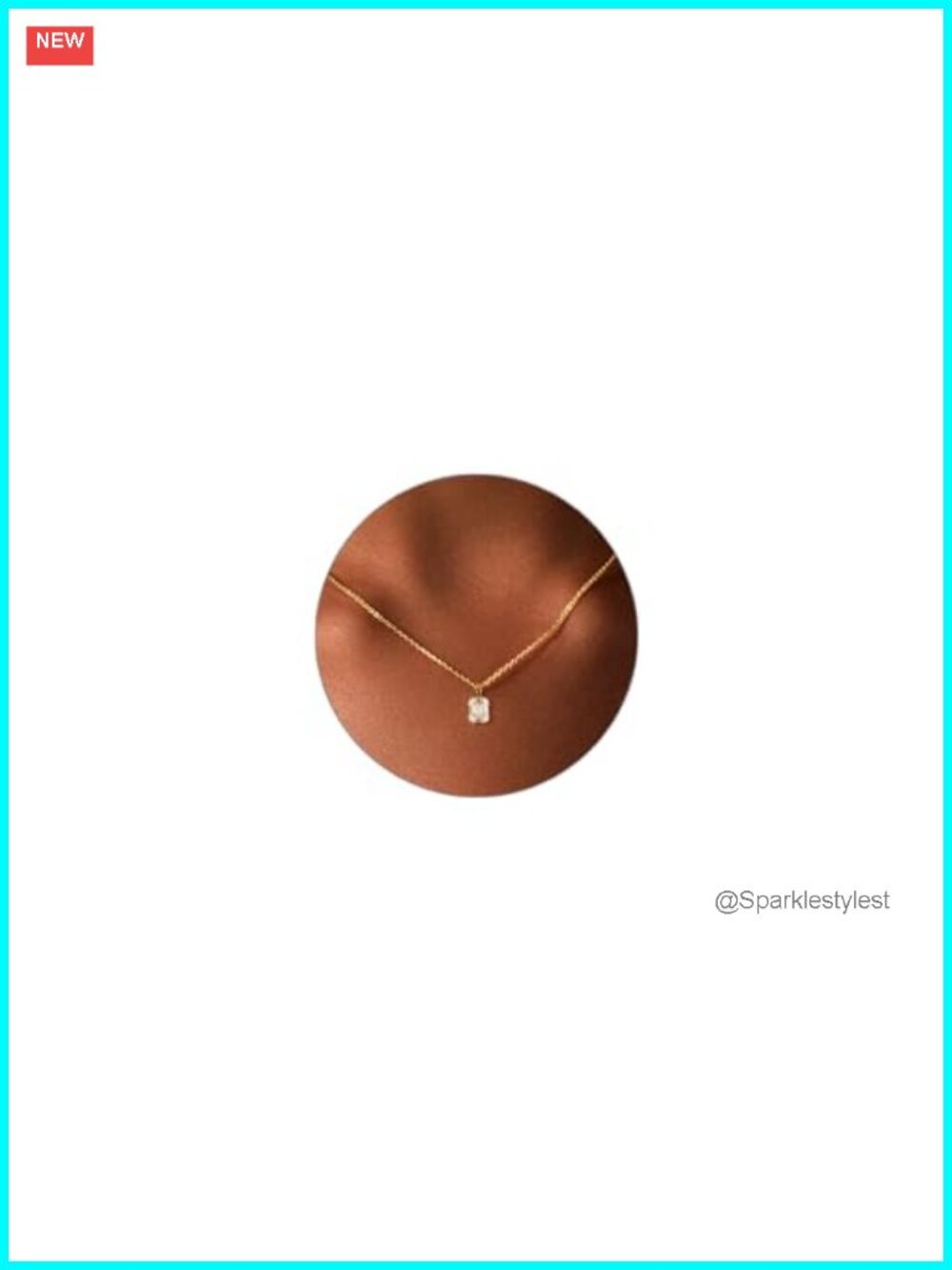 Dainty 18k Gold Plated Pendant Necklace Cubic Zirconia